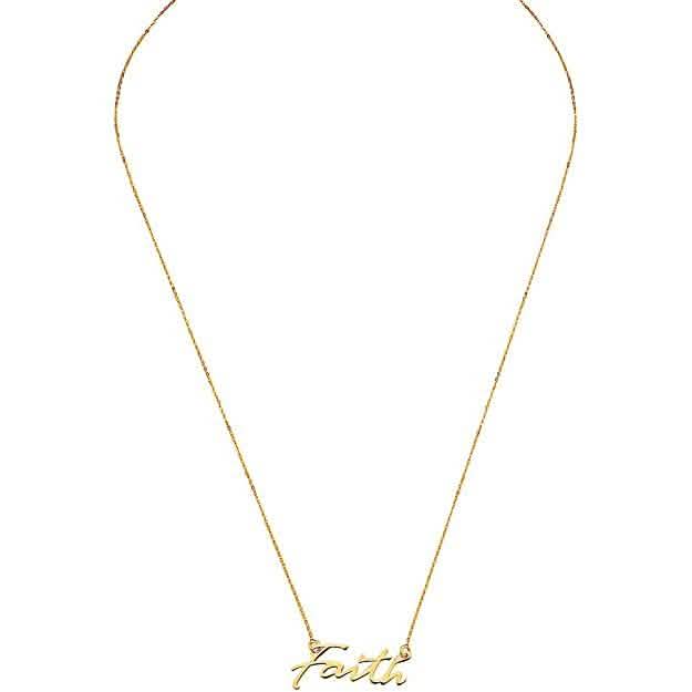 10K Gold Faith Necklace for Women Adjustable from 16" to 18" Necklaces - DailySale