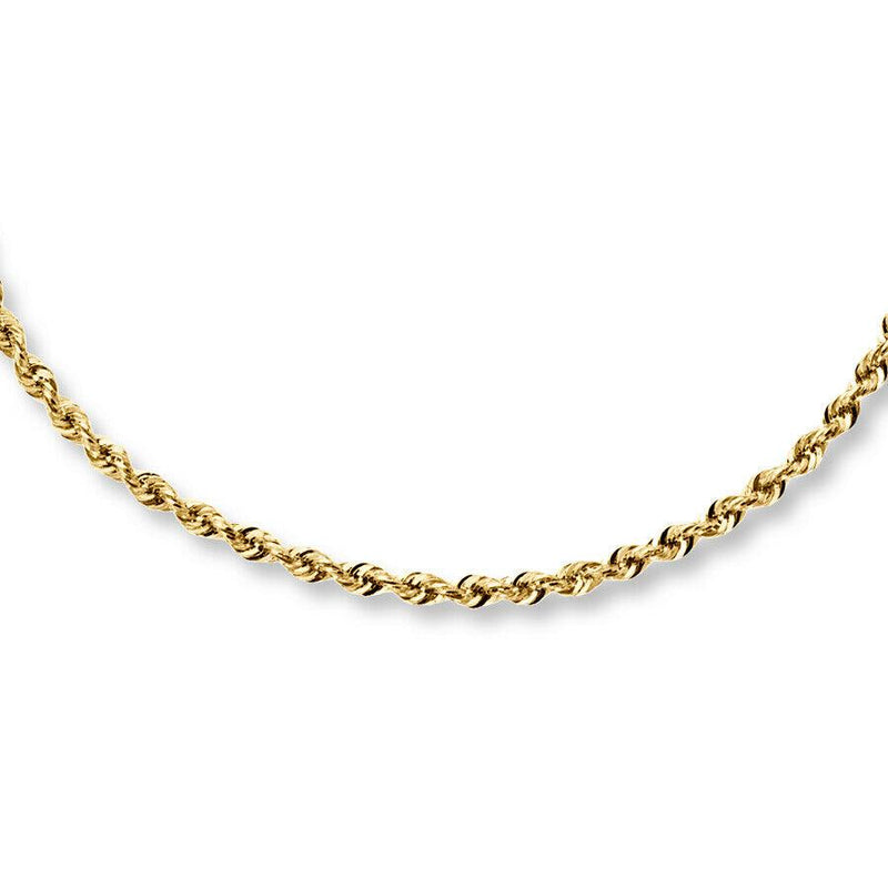 10k Solid Gold Rope Chain 2.5mm Necklaces 16 - DailySale