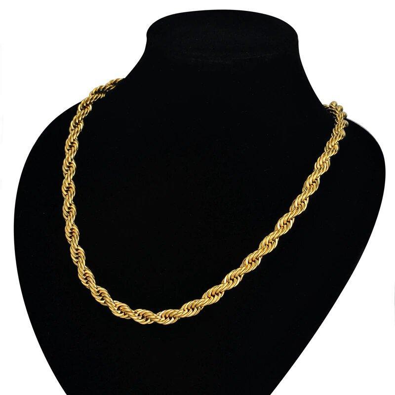 10K Solid Gold Rope Chain Necklace | 16