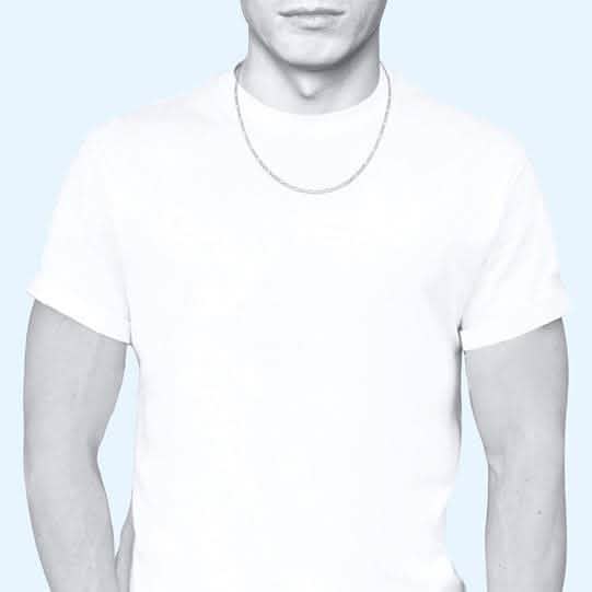 10K White Gold Men Women 2.5mm Solid Figaro Chain Pendant Necklace Necklaces - DailySale