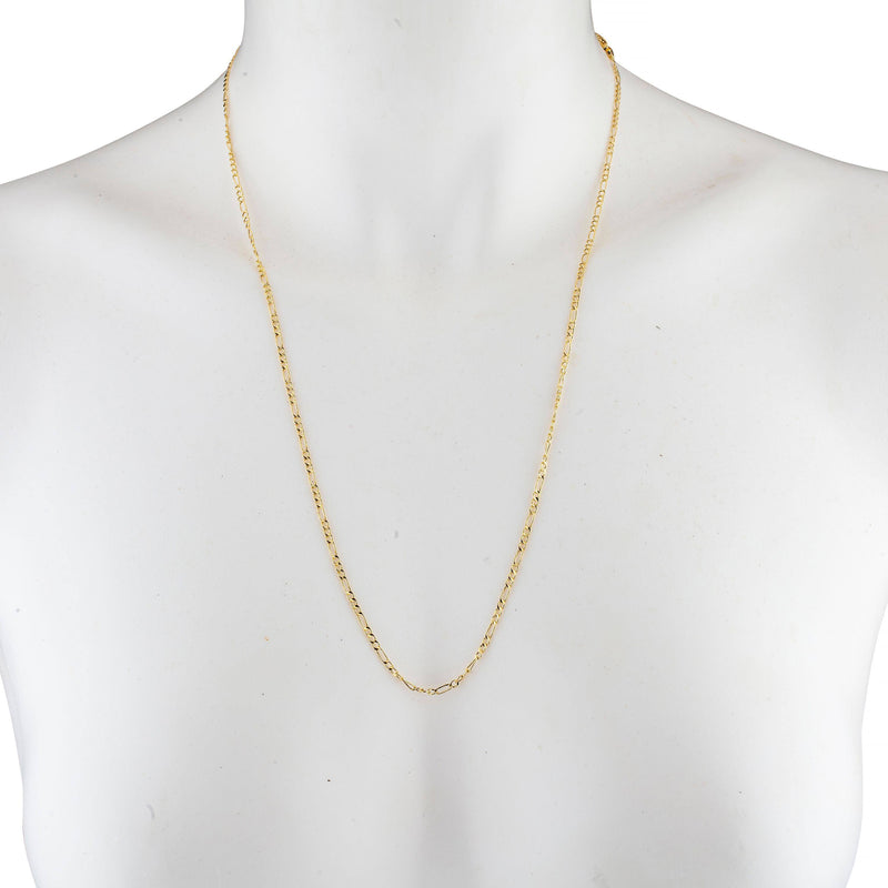 10K Yellow Gold 2MM Figaro Link Chain Necklace Necklaces - DailySale