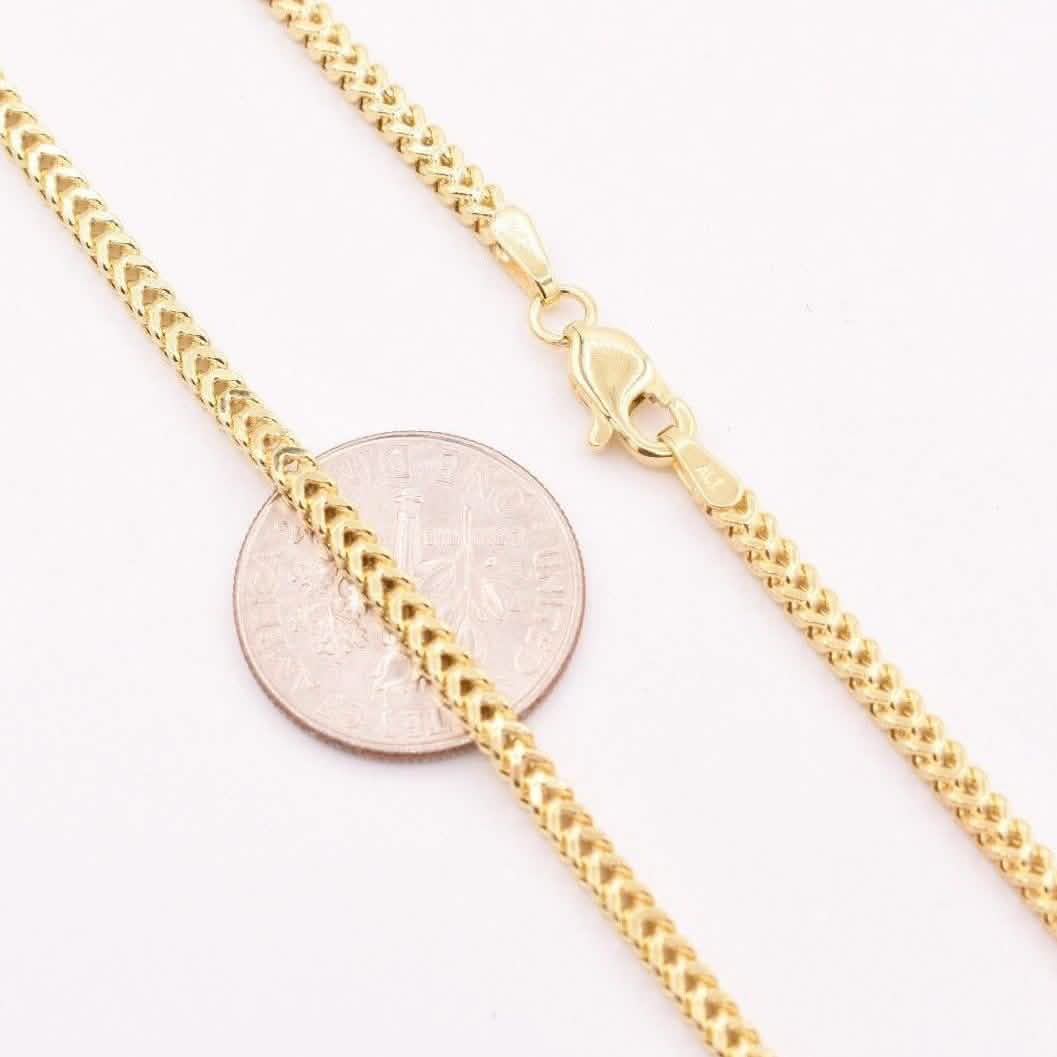 10K Yellow Gold 2MM Wheat Franco Box Chain Pendant Necklace Necklaces - DailySale