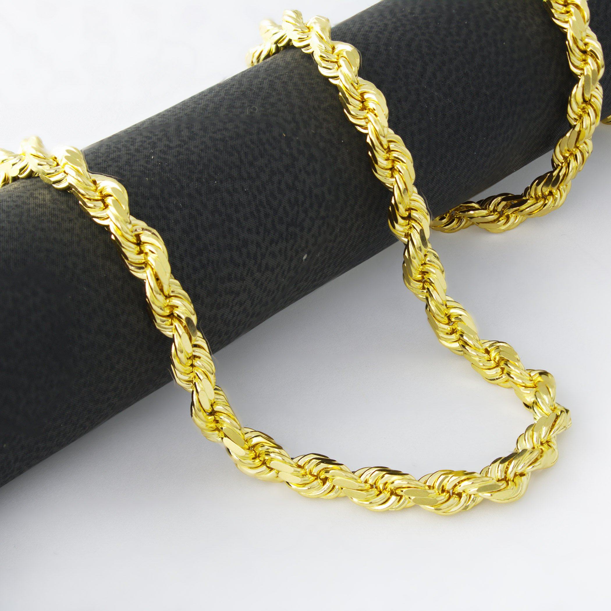 10K Yellow Gold 4MM Diamond Cut Rope Chain, GA
