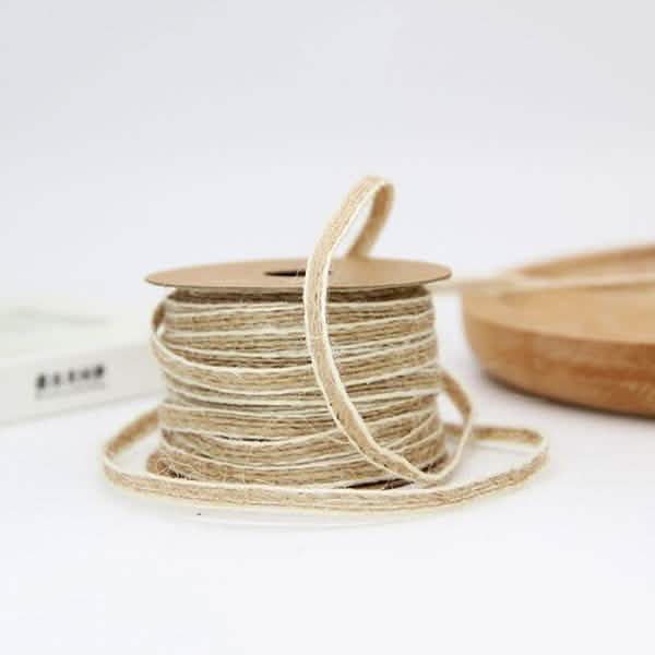 10M/Roll Width 0.5cm Jute Burlap Rolls Hessian Ribbon With Lace Vintage Rustic Wedding Decoration Furniture & Decor - DailySale