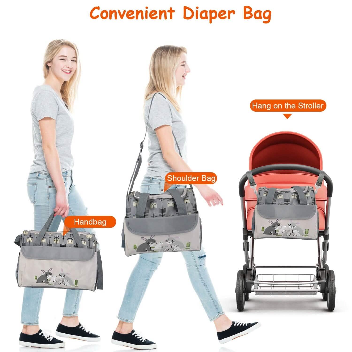 11-Piece Set: Multifunctional Diaper Handbags with Food Bag Bags & Travel - DailySale