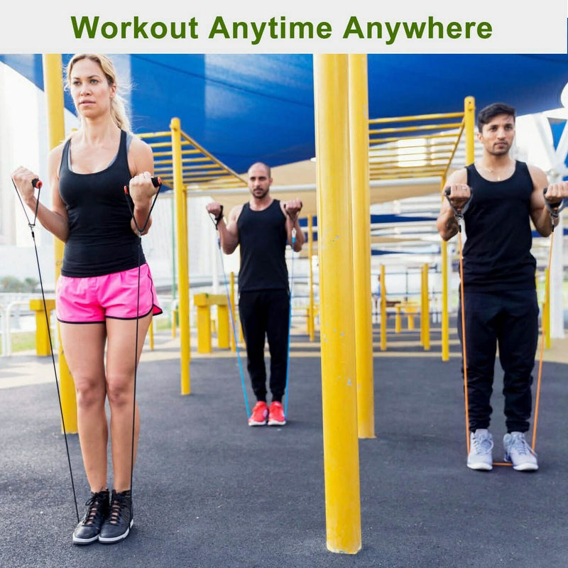 11-Piece Set: Resistance Bands Set Fitness Fitness - DailySale