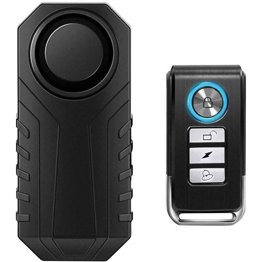 113dB Wireless Vibration Motion Sensor Waterproof Bike Alarm with Remote Sports & Outdoors - DailySale