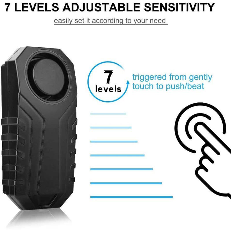 113dB Wireless Vibration Motion Sensor Waterproof Bike Alarm with Remote Sports & Outdoors - DailySale