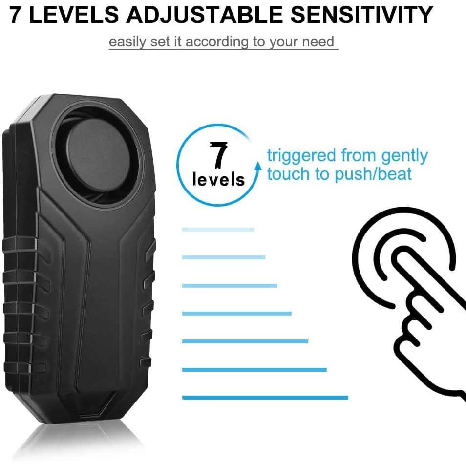 113dB Wireless Vibration Motion Sensor Waterproof Bike Alarm with Remote Sports & Outdoors - DailySale