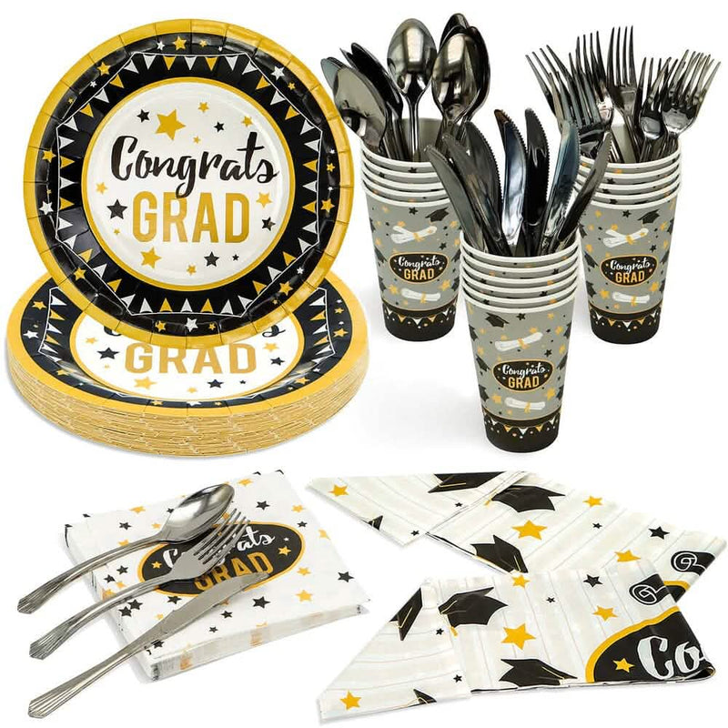 114-Piece Set: Table Cover Cup Plate Napkin Silverware Holiday Decor & Apparel - DailySale