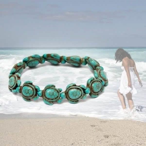 Handmade Hawaiian Turquoise Sea Turtles Bracelet - DailySale, Inc