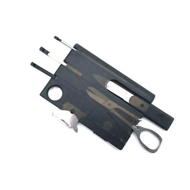 12-in-1 Pocket Multi Tool Credit Card Sports & Outdoors Black - DailySale