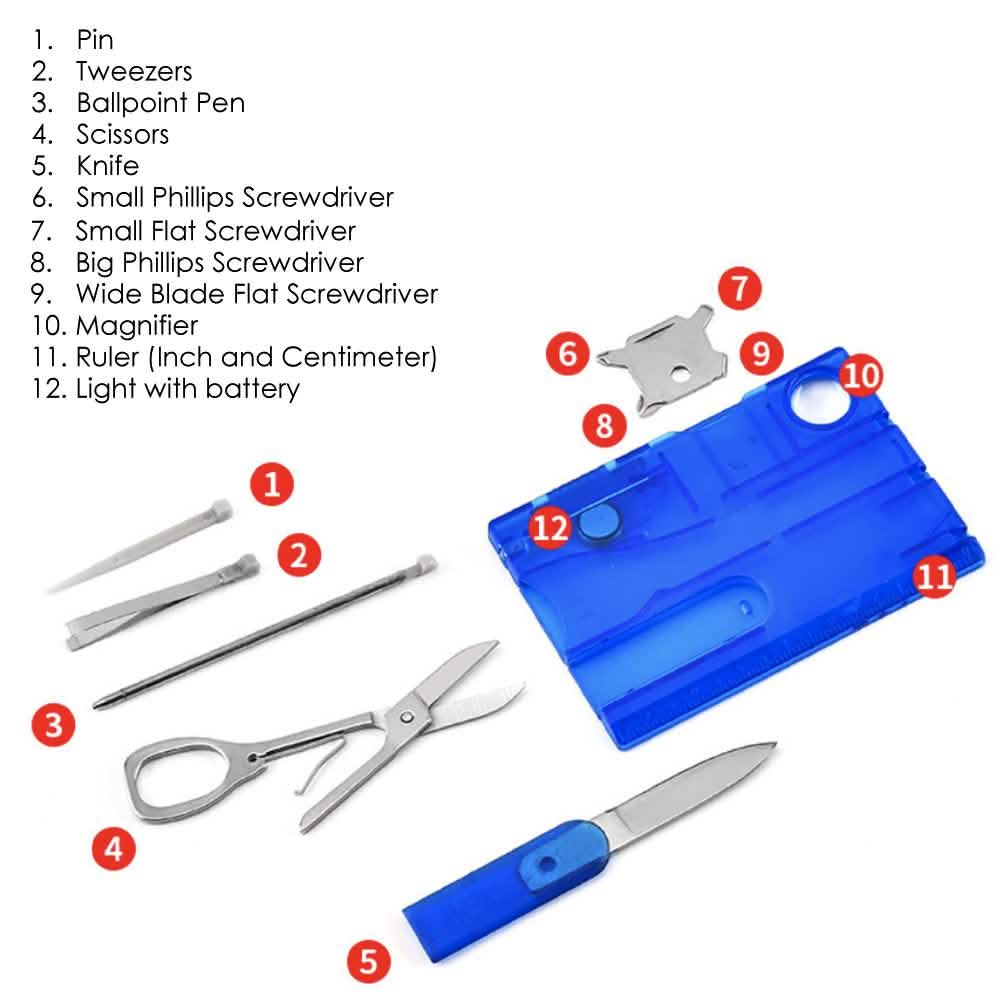 12-in-1 Pocket Multi Tool Credit Card Sports & Outdoors - DailySale