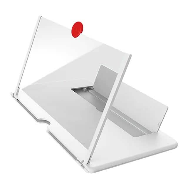 12 inch 3D Mobile Phone Screen Magnifier HD Video Amplifier with Foldable Holder Mobile Accessories White - DailySale