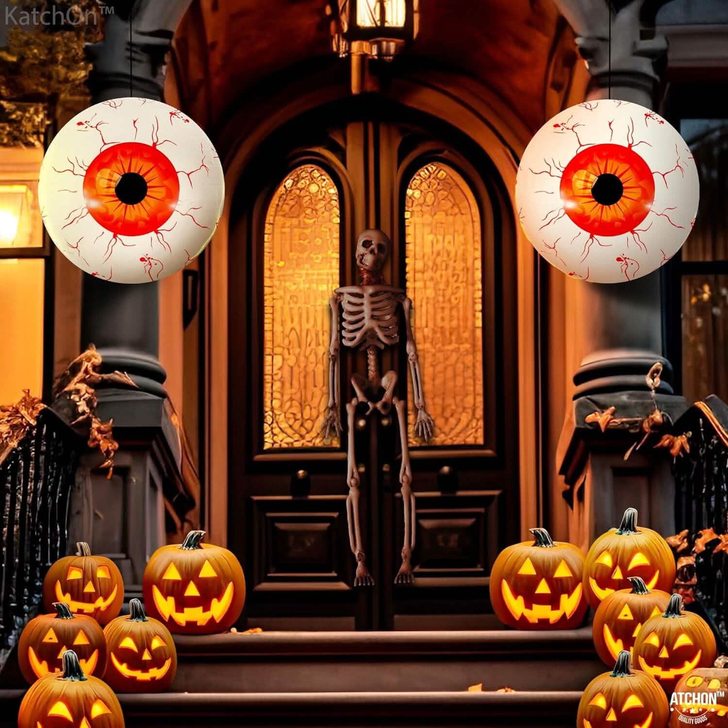 12-Pack: 22 Inch Halloween Eyeball Balloons Holiday Decor & Apparel - DailySale