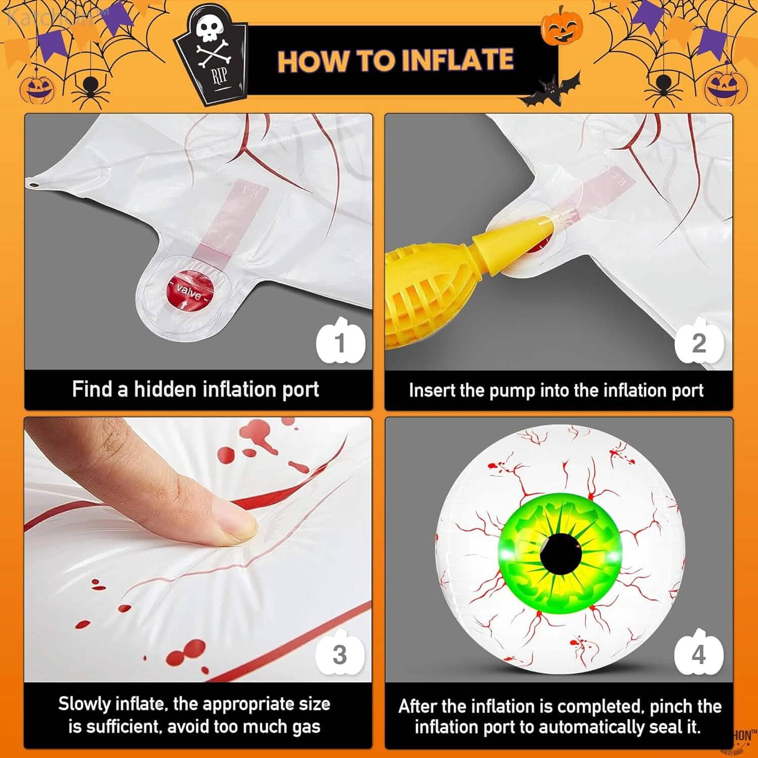 12-Pack: 22 Inch Halloween Eyeball Balloons Holiday Decor & Apparel - DailySale