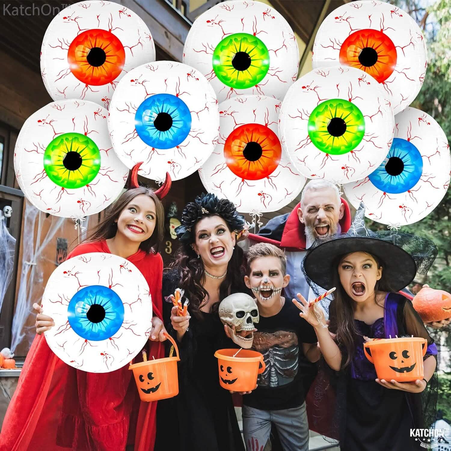 12-Pack: 22 Inch Halloween Eyeball Balloons Holiday Decor & Apparel - DailySale