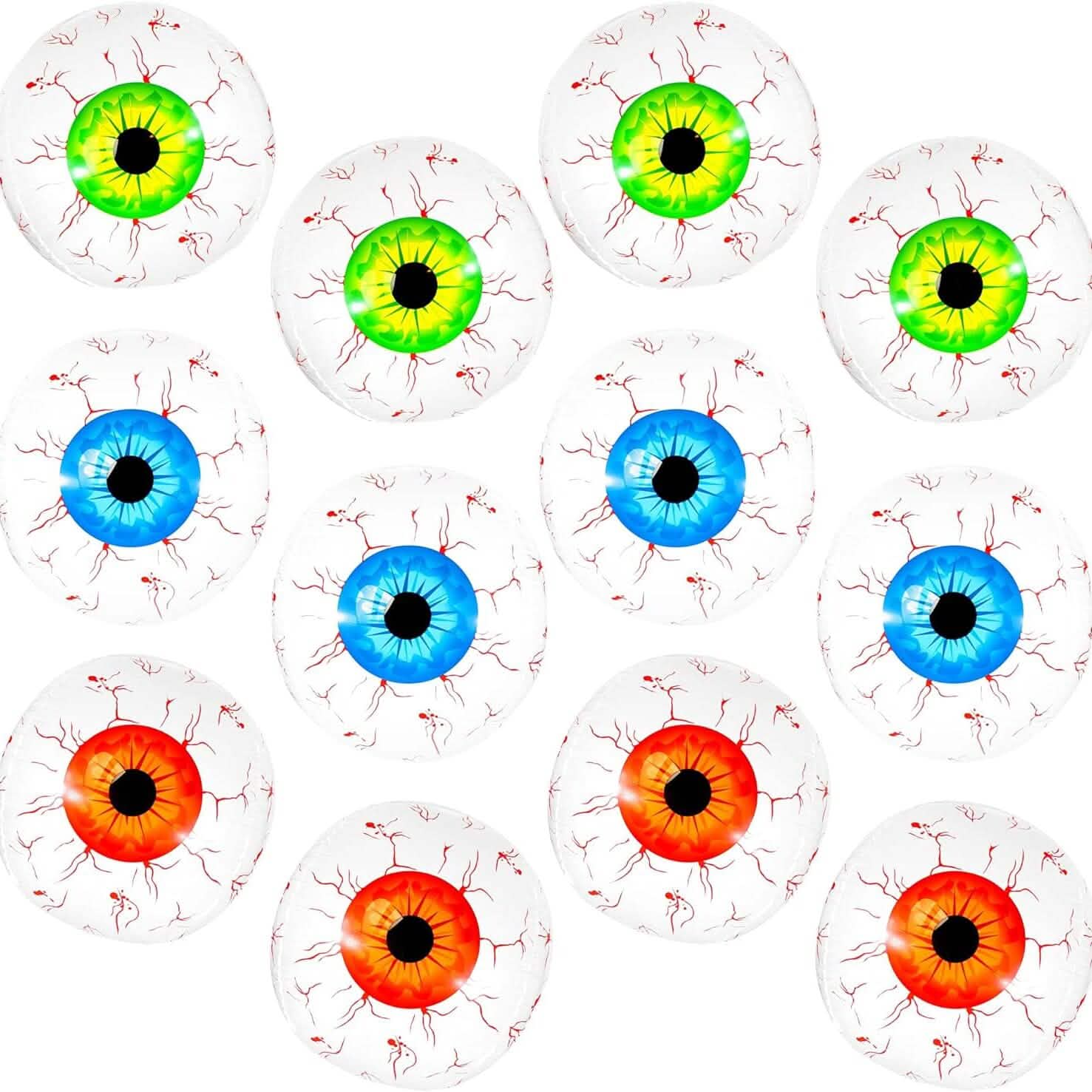 12-Pack: 22 Inch Halloween Eyeball Balloons Holiday Decor & Apparel - DailySale