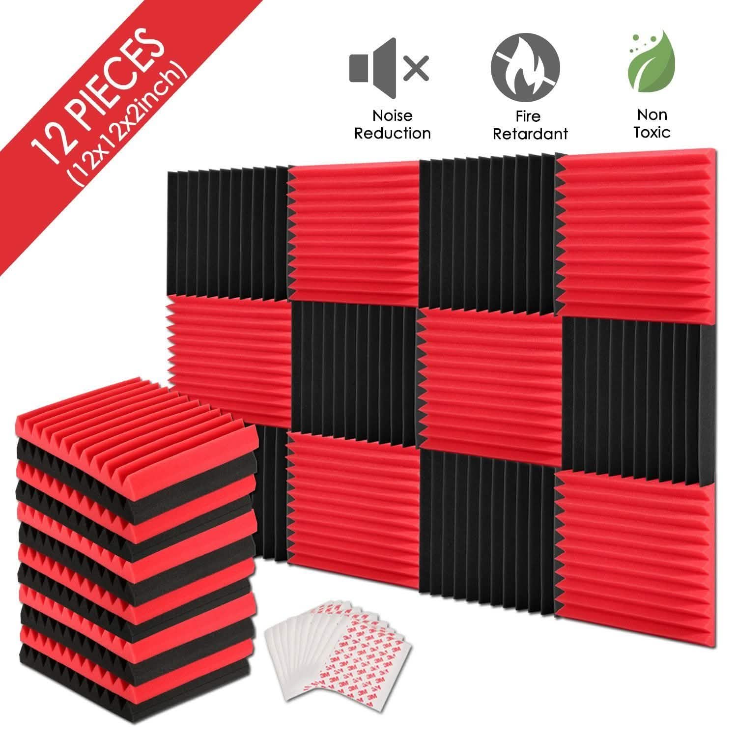 12-Pack: AGPtEK Soundproof Foams Acoustic Sound Panels Headphones & Audio - DailySale