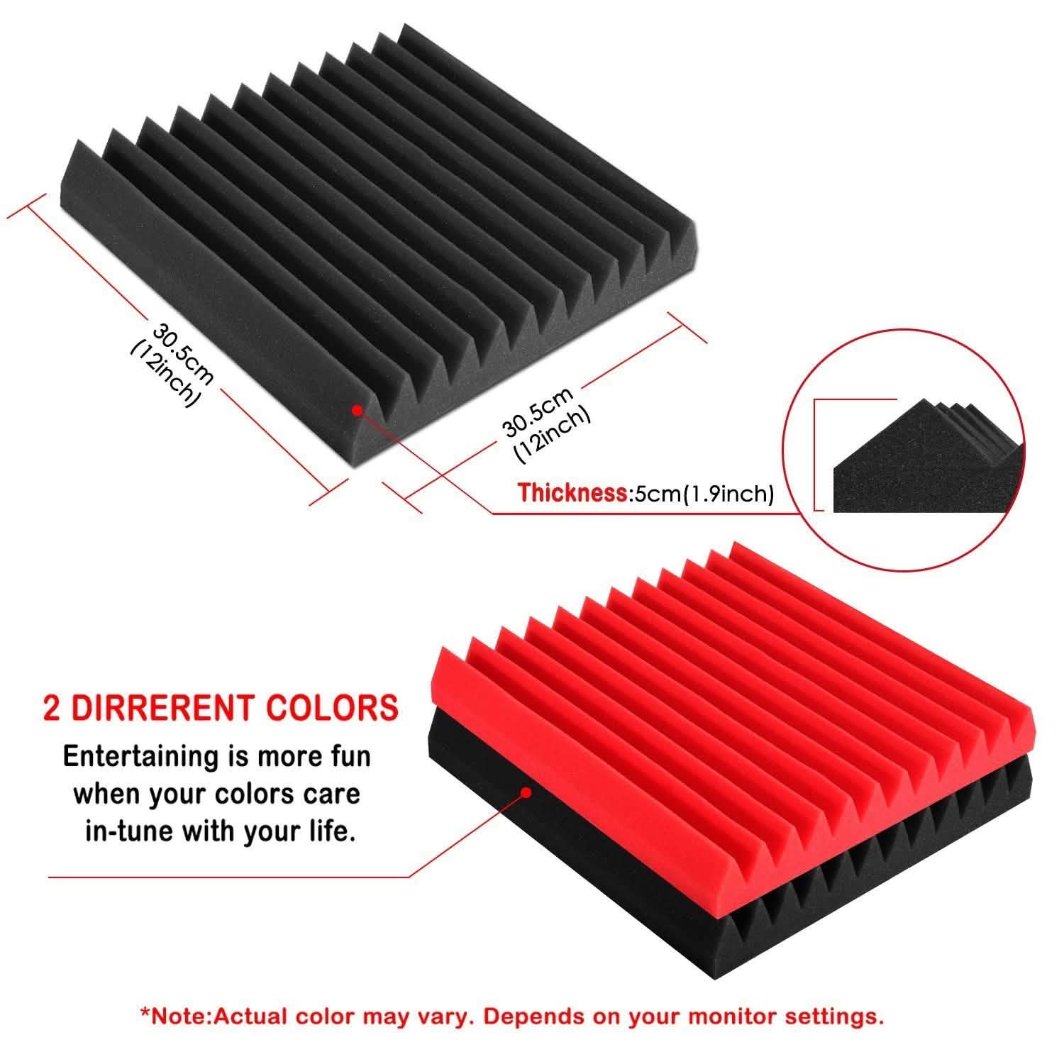 12-Pack: AGPtEK Soundproof Foams Acoustic Sound Panels Headphones & Audio - DailySale