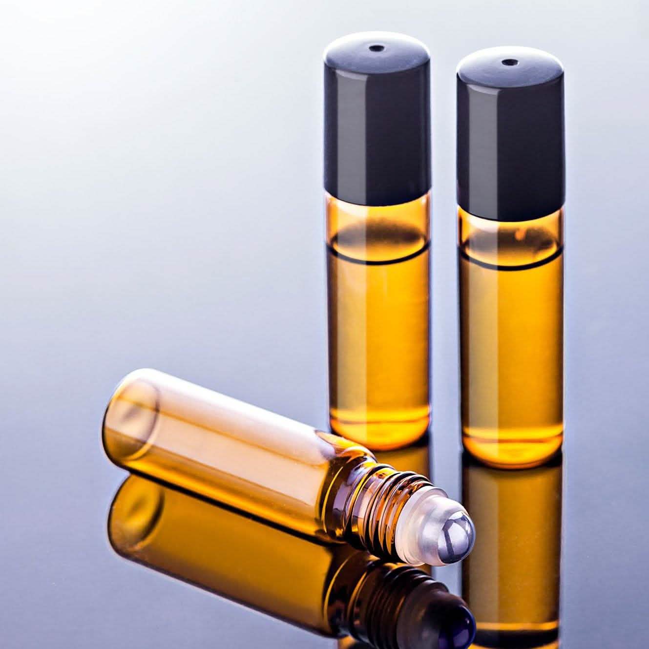 12-Pack: Amber Glass Bottles 10ml with Stainless Steel Roller Balls Everything Else - DailySale