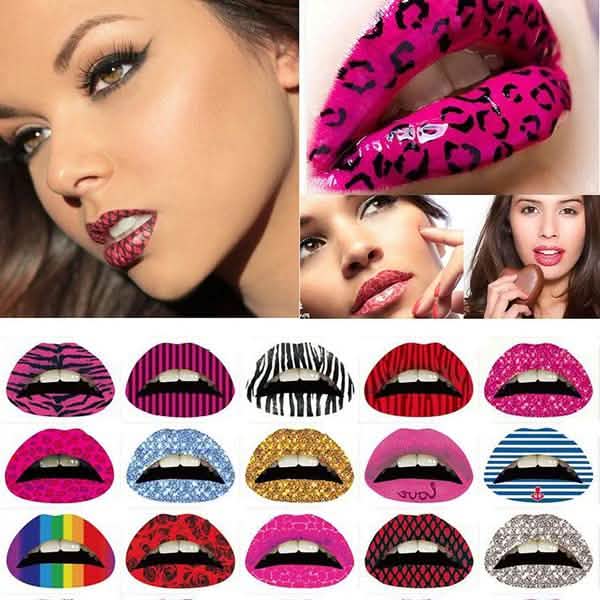 12-Pack: Colorful Temporary Lip Tattoo Set Beauty & Personal Care - DailySale