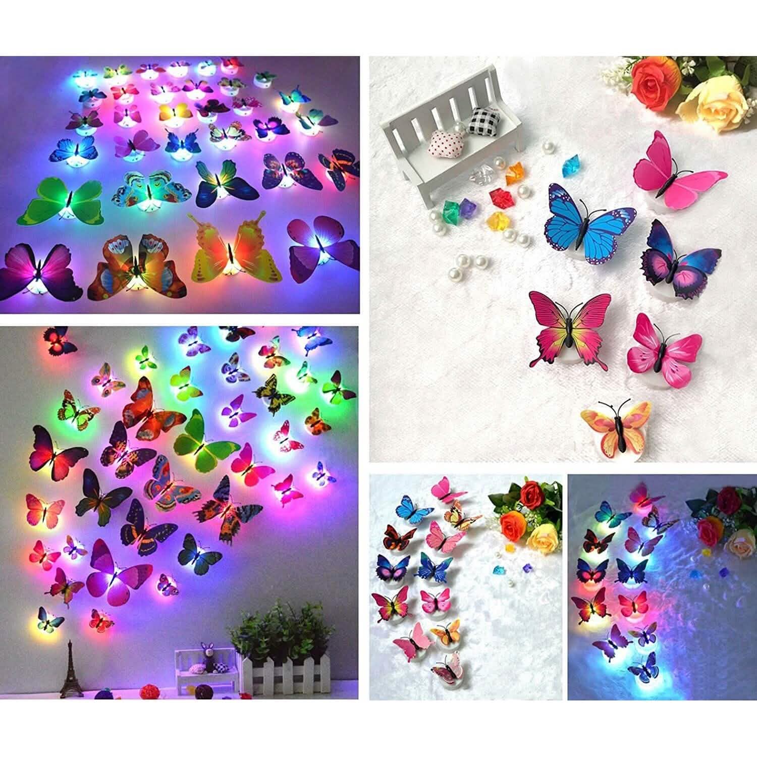 12-Pack: LED Butterfly Decoration Night Light Indoor Lighting - DailySale