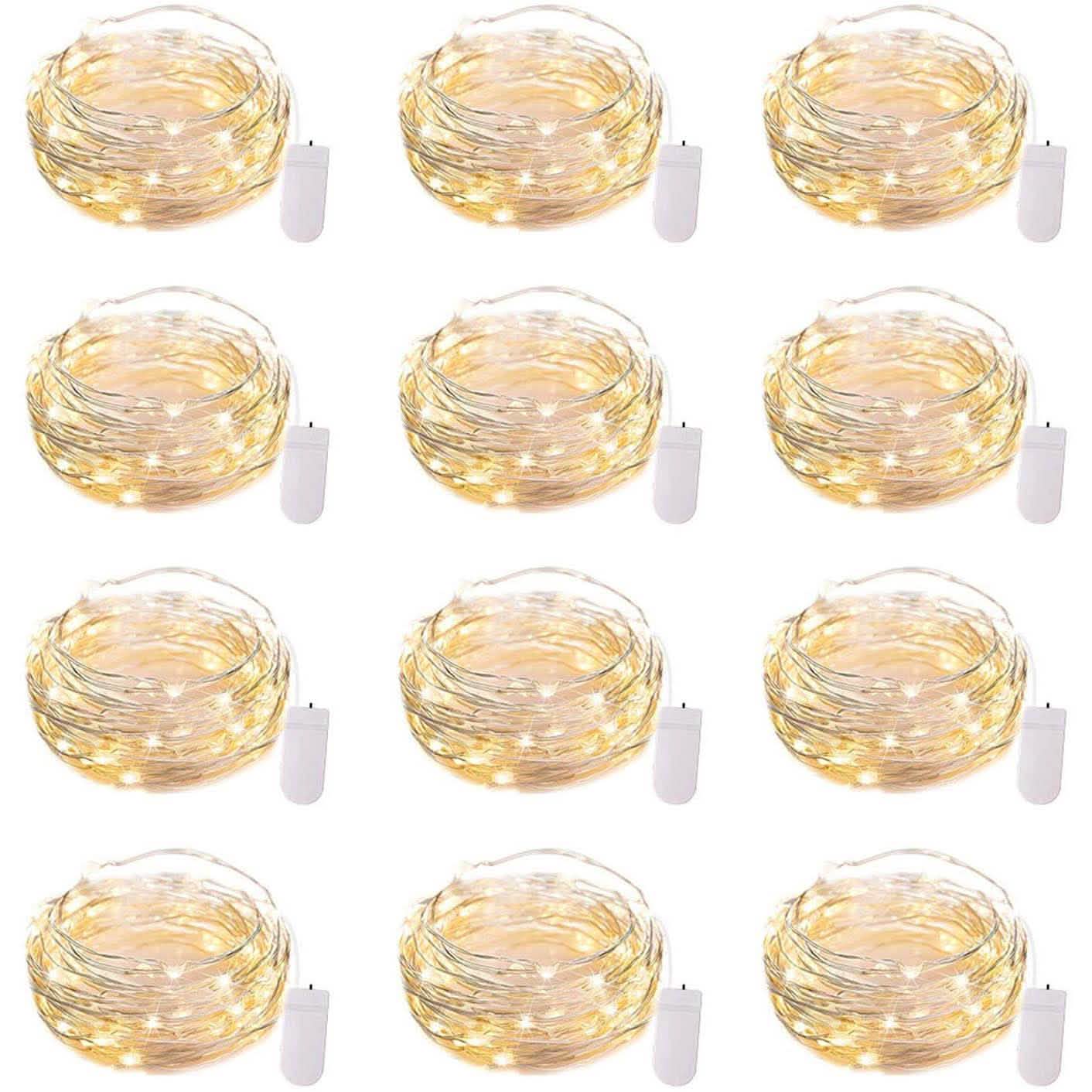 12-Pack: Led Fairy Lights Battery Operated String Lights String & Fairy Lights Warm White - DailySale