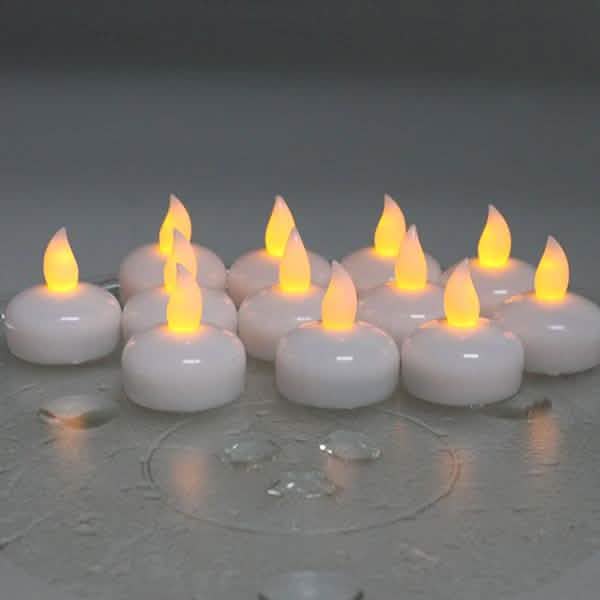12-Pack: LED Floating Tea Waterproof Flameless Candle Lighting & Decor - DailySale