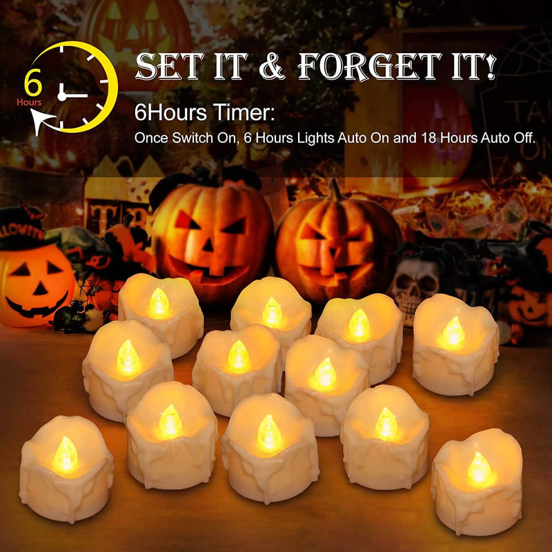 12-Pack: LED Timer Candle Decoration Holiday Decor & Apparel - DailySale