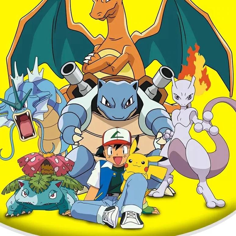 Picture of Pokemon characters, 6 different pokemons with Ash Ketchum from Pokemon
