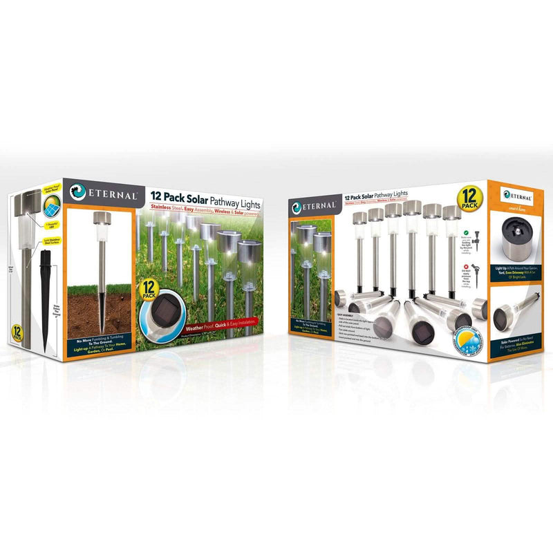 12-Pack: Solar LED Garden Pathway Stake Lights Lighting & Decor - DailySale
