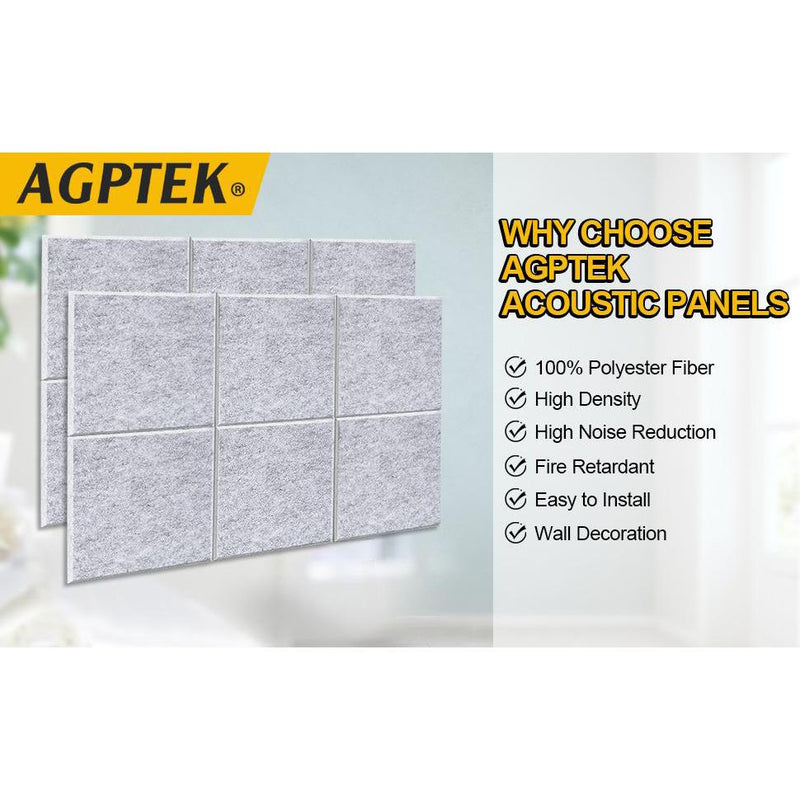 12-Packs: AGPtEK Acoustic Absorption Noise Cancellation Panels