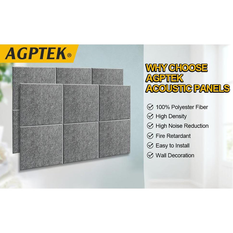 12-Packs: AGPtEK Acoustic Absorption Noise Cancellation Panels