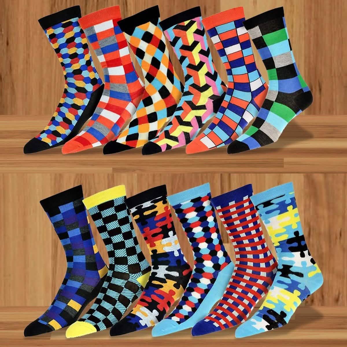 12-Pair: Robert Shweitzer Colorful Dress Socks for Men Men's Apparel - DailySale