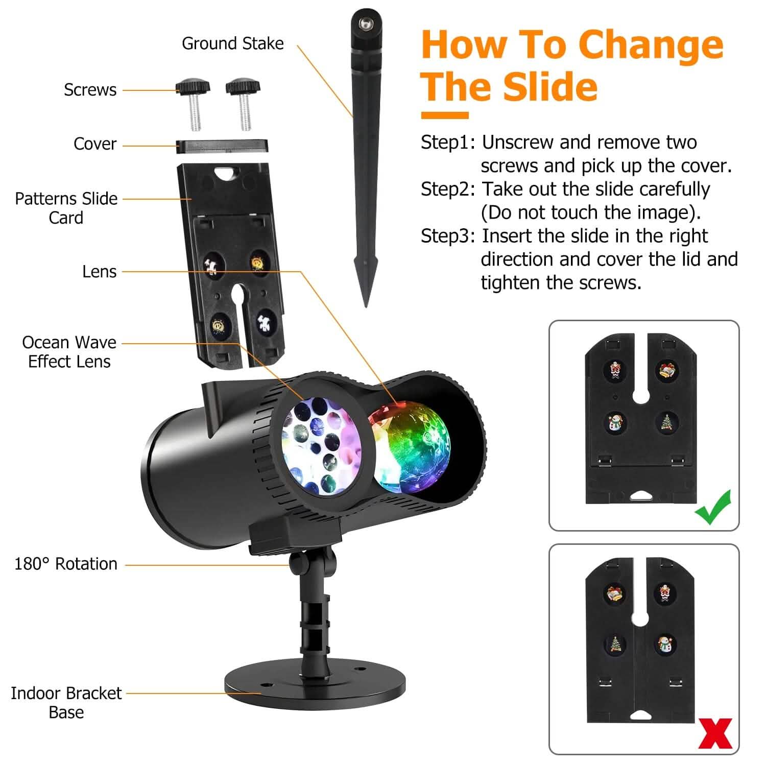 12 Patterns LED Projector Lights IP65 Waterproof Ocean Wave Projector Lamp with Remote Control Timer Holiday Decor & Apparel - DailySale