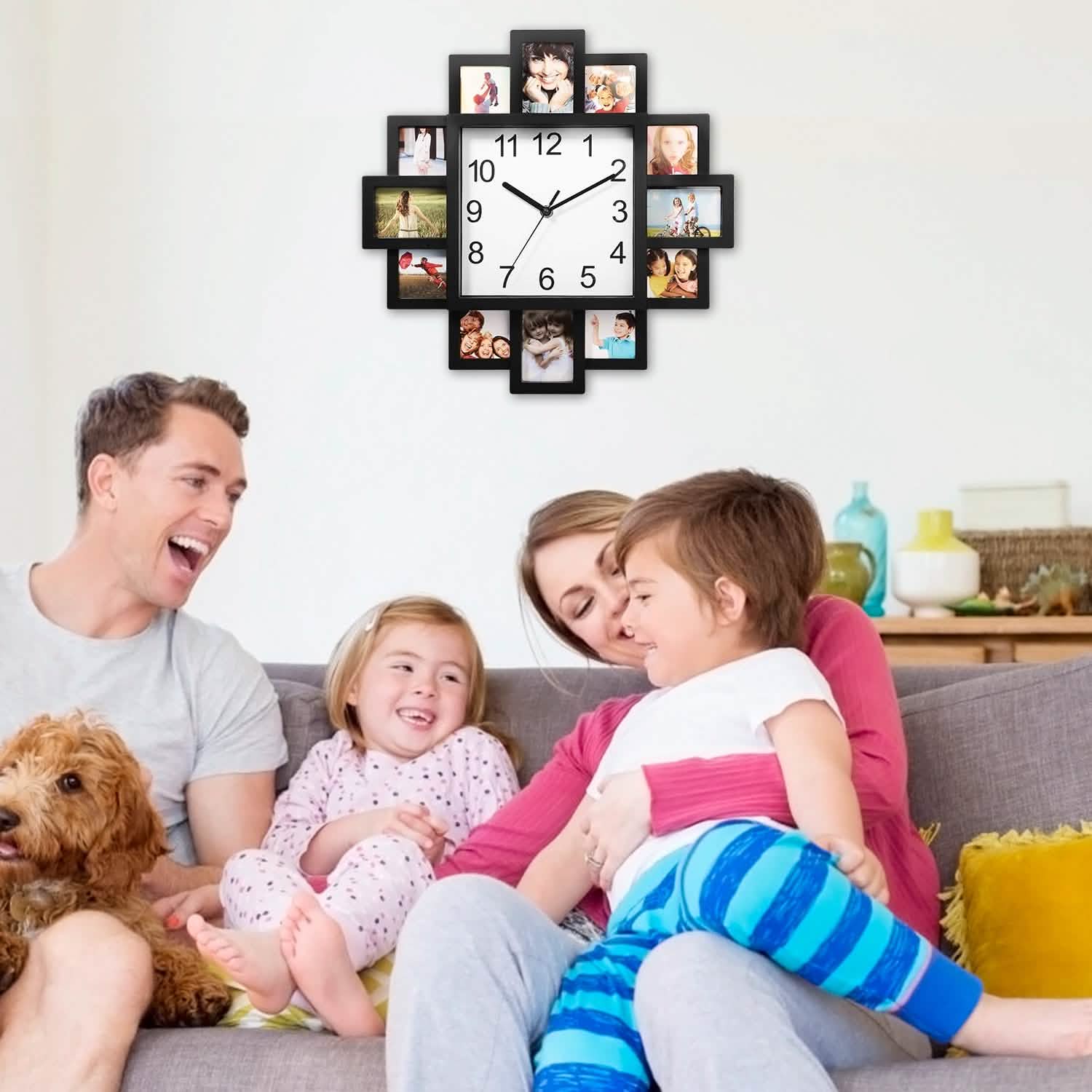 12-Picture Display Wall Clock Household Appliances - DailySale