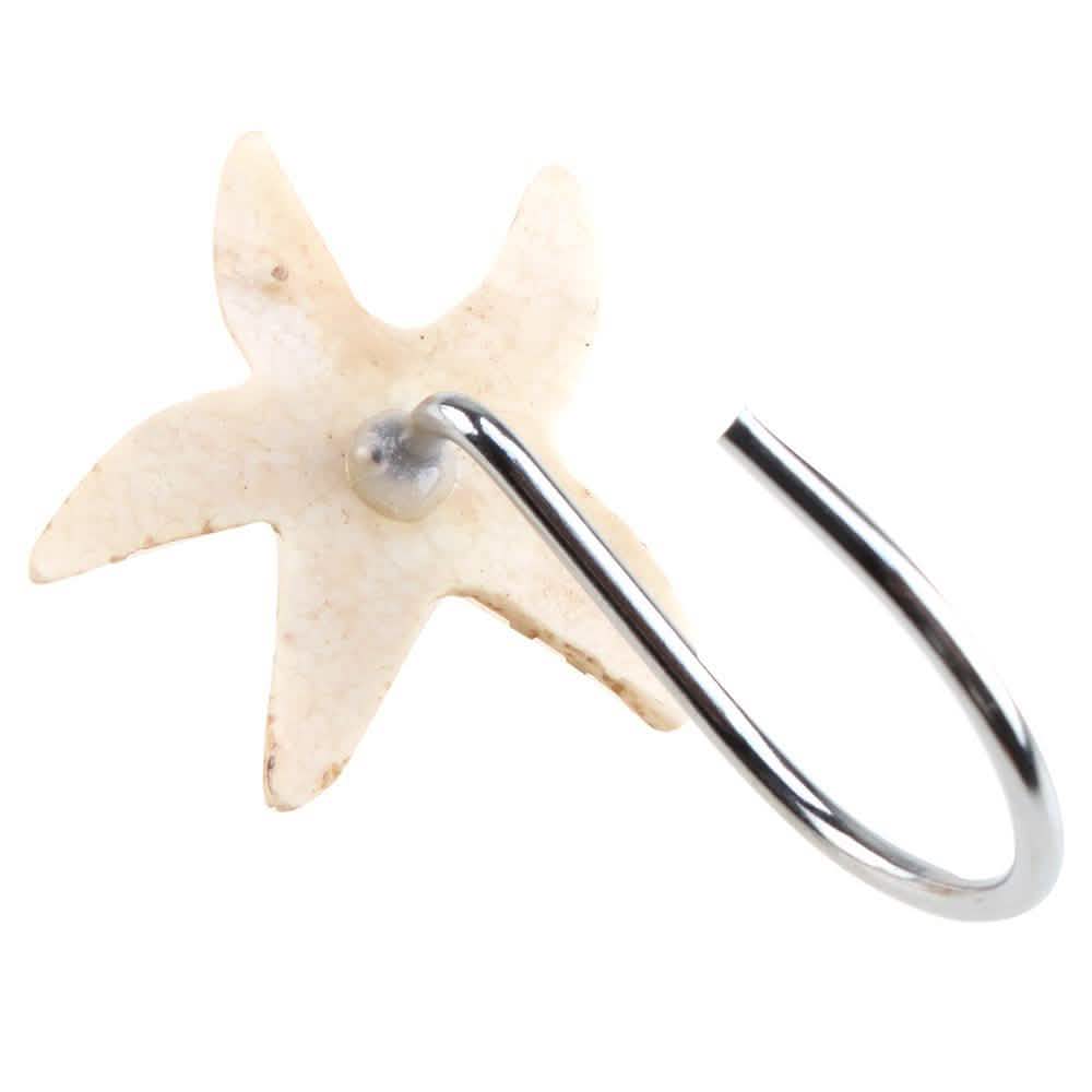 12-Piece: AGPTEK Decorative Seashell Shower Curtain Hooks Bath - DailySale