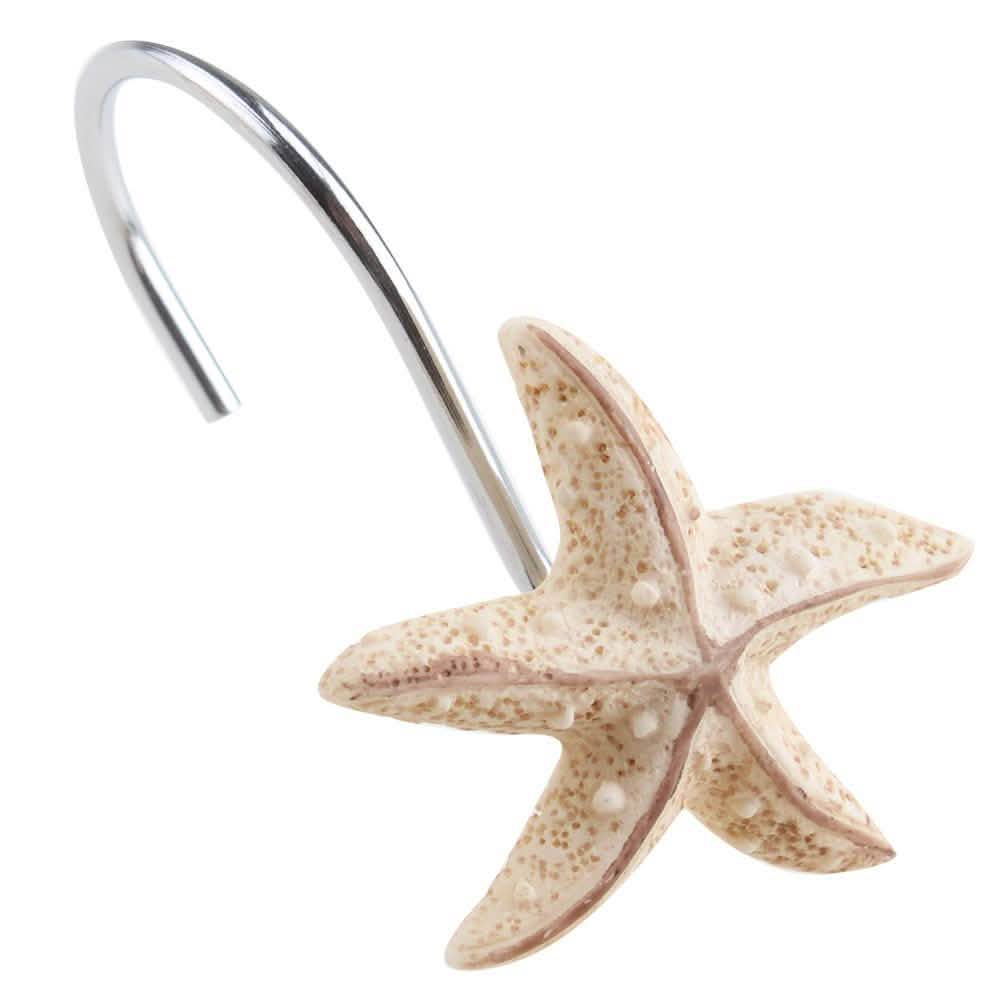 12-Piece: AGPTEK Decorative Seashell Shower Curtain Hooks Bath - DailySale