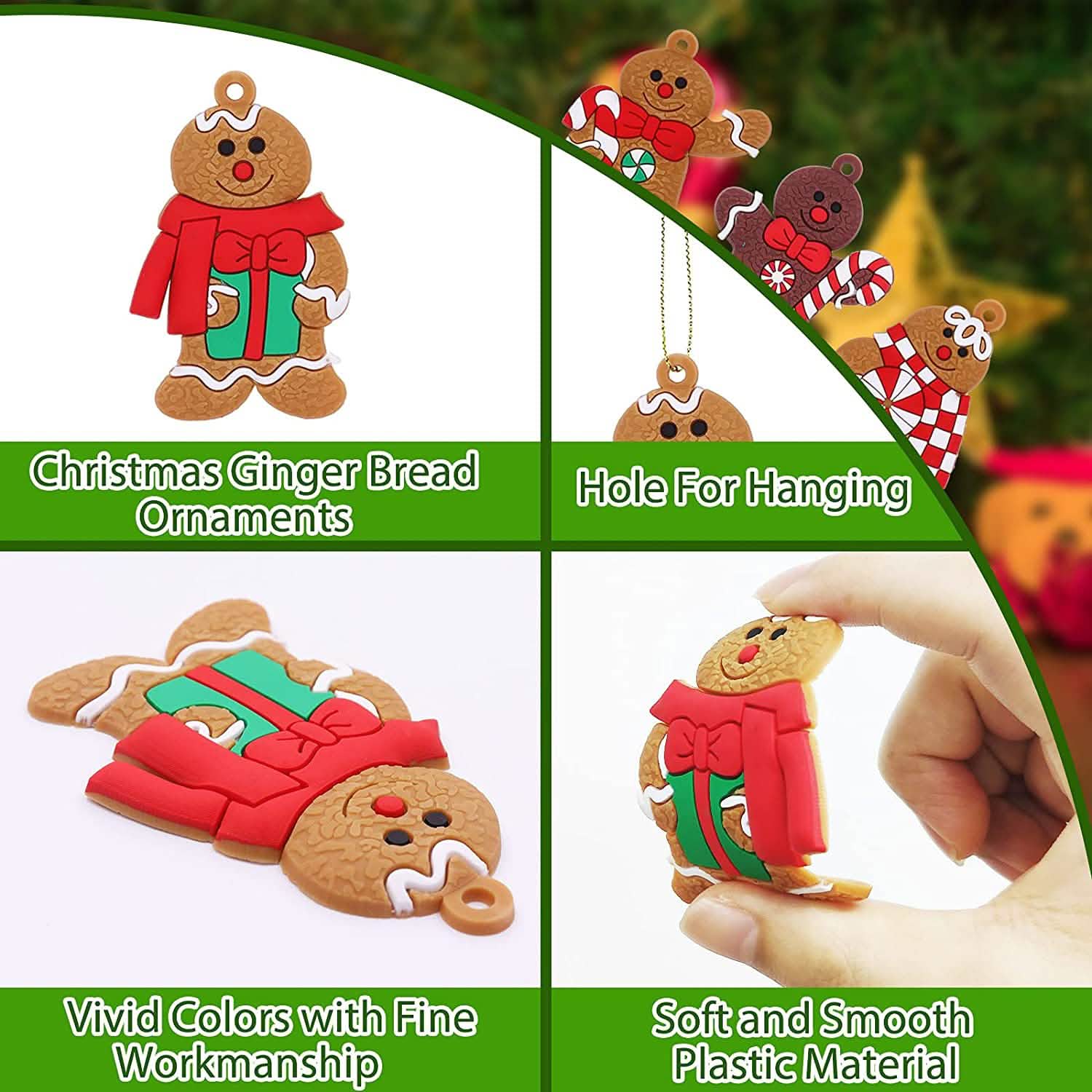 12-Piece: Gingerbread Man Ornaments Holiday Decor & Apparel - DailySale