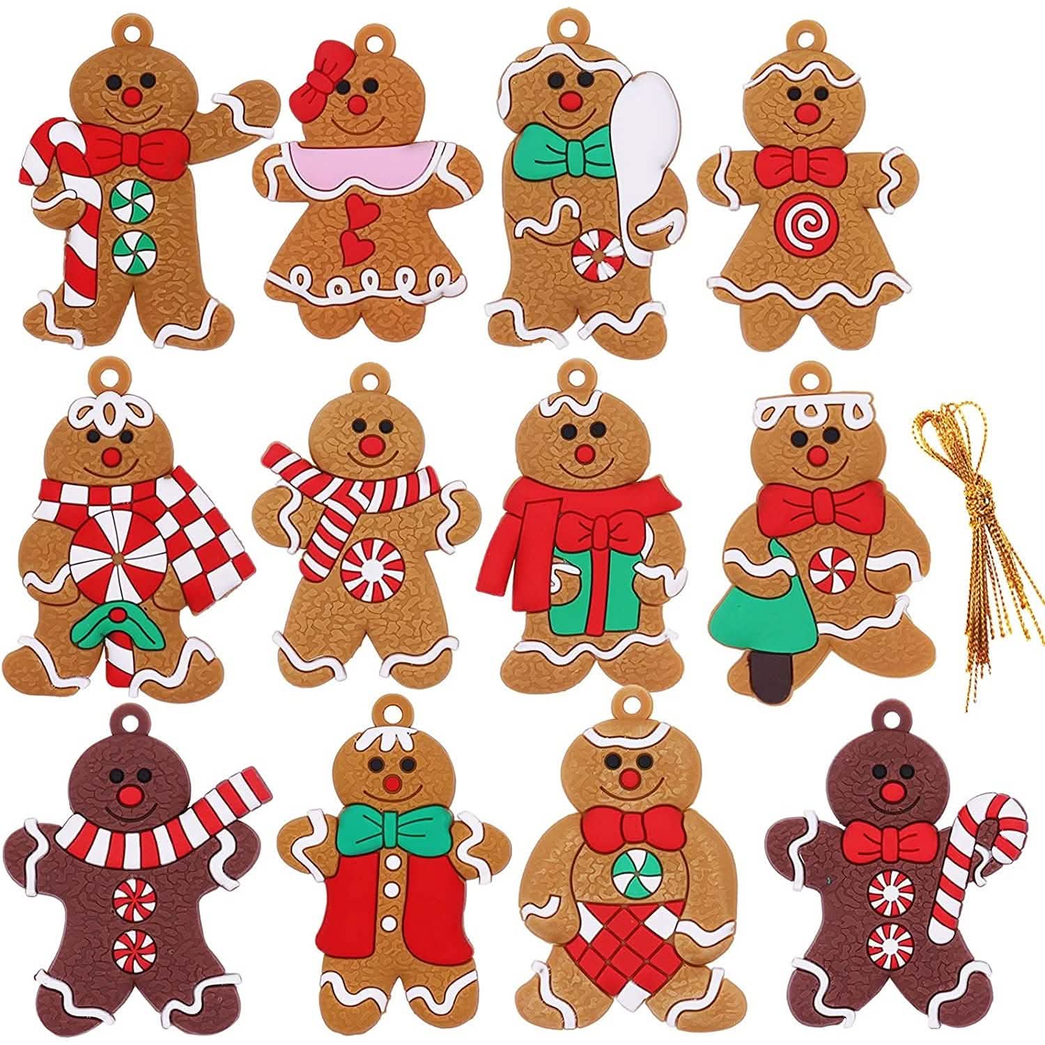 12-Piece: Gingerbread Man Ornaments Holiday Decor & Apparel - DailySale