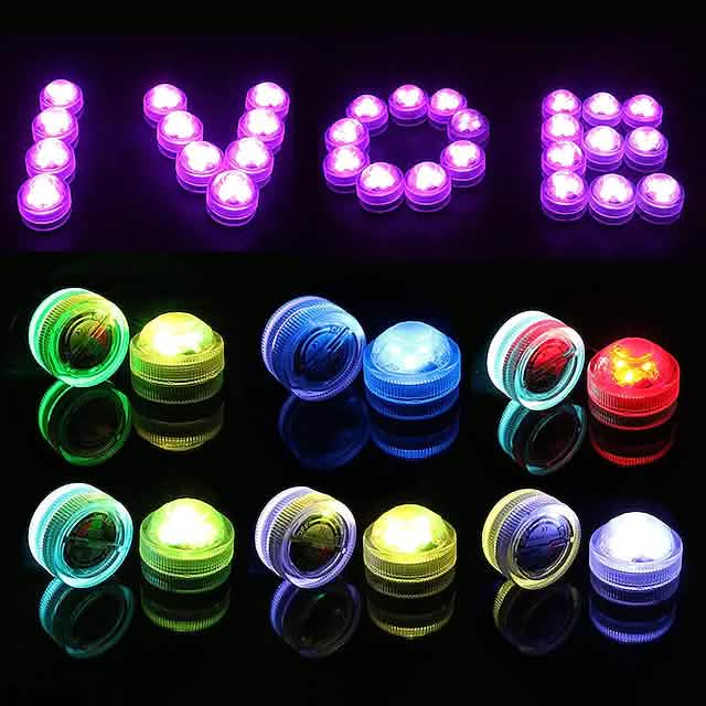 12-Piece: LED RGB Diving Light Remote Control Decorative Light Indoor Lighting - DailySale