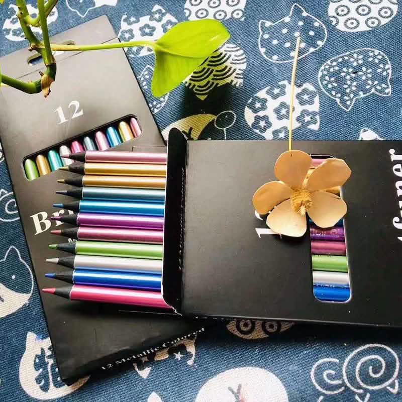 12-Piece: Metallic Colored Pencils Art & Craft Supplies - DailySale