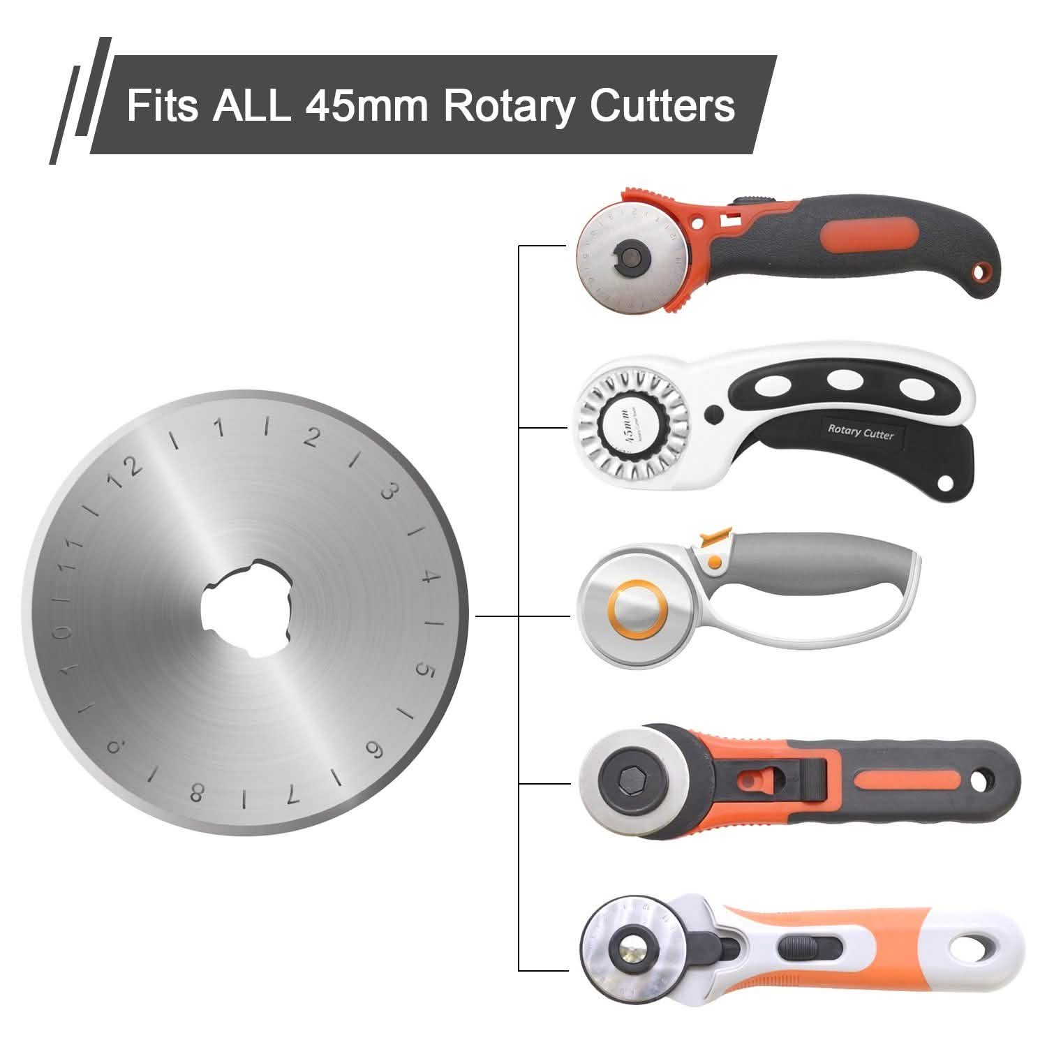 12-Piece Set: 45mm Rotary Cutter Blades Home Improvement - DailySale