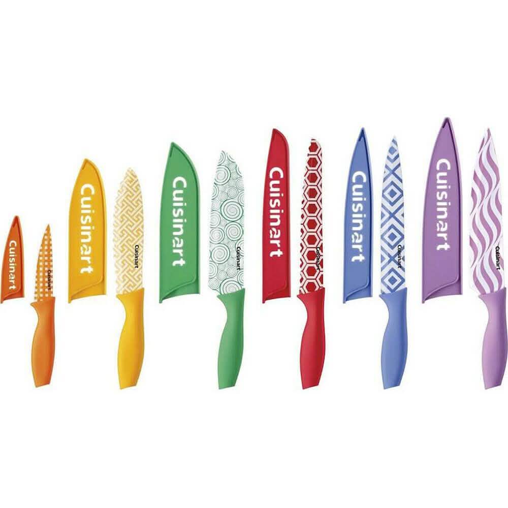 12-Piece Set: Cuisinart Printed Color Knife With Blade Guards Kitchen Essentials - DailySale