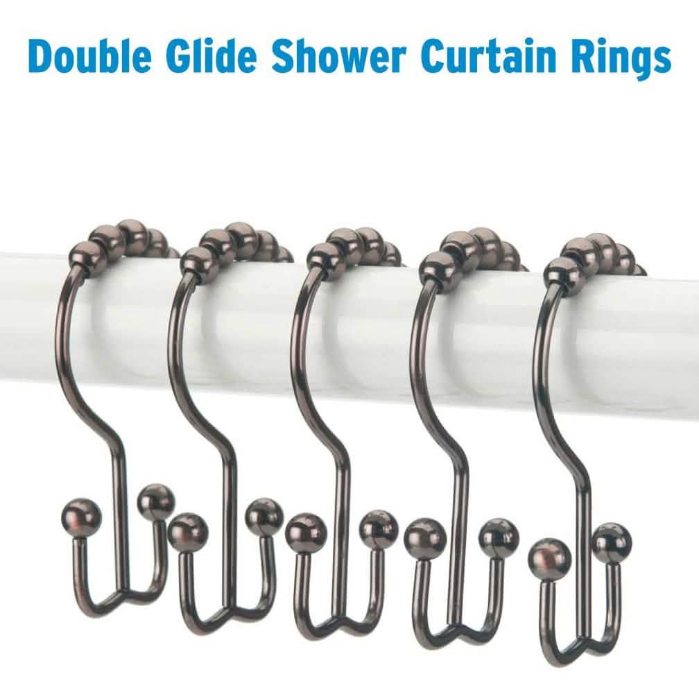 12-Piece Set: Titanker Shower Curtain Hooks Rings Bath - DailySale