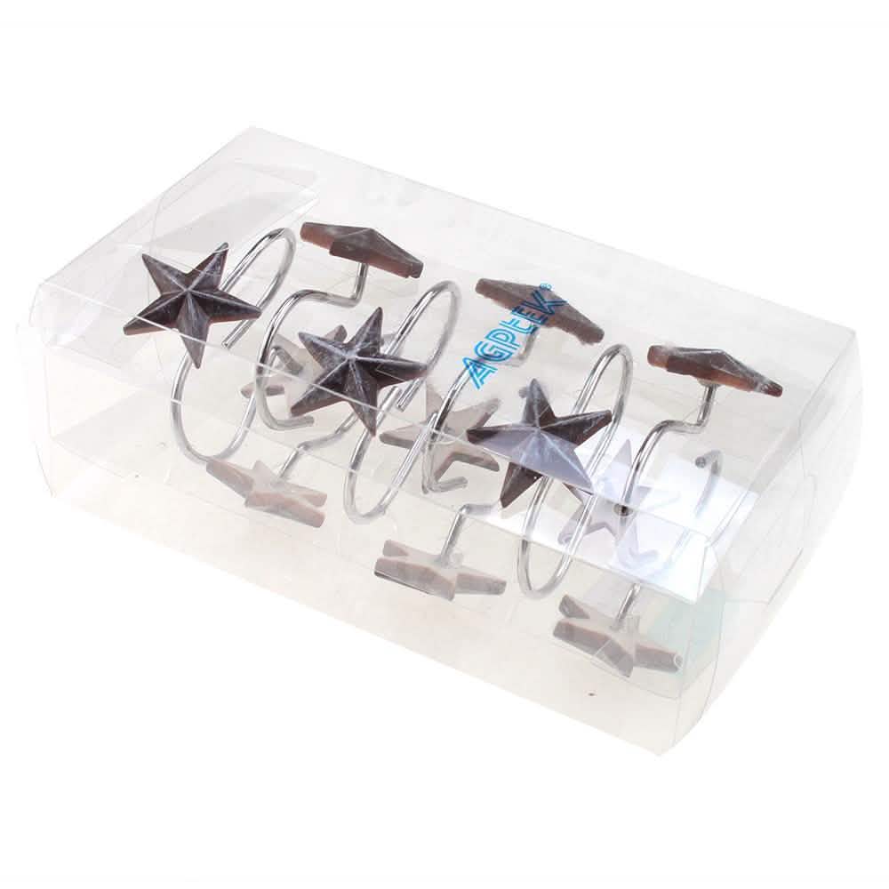 12-Pieces: Anti-Rust Star Decorative Shower Curtain Hooks Bath - DailySale