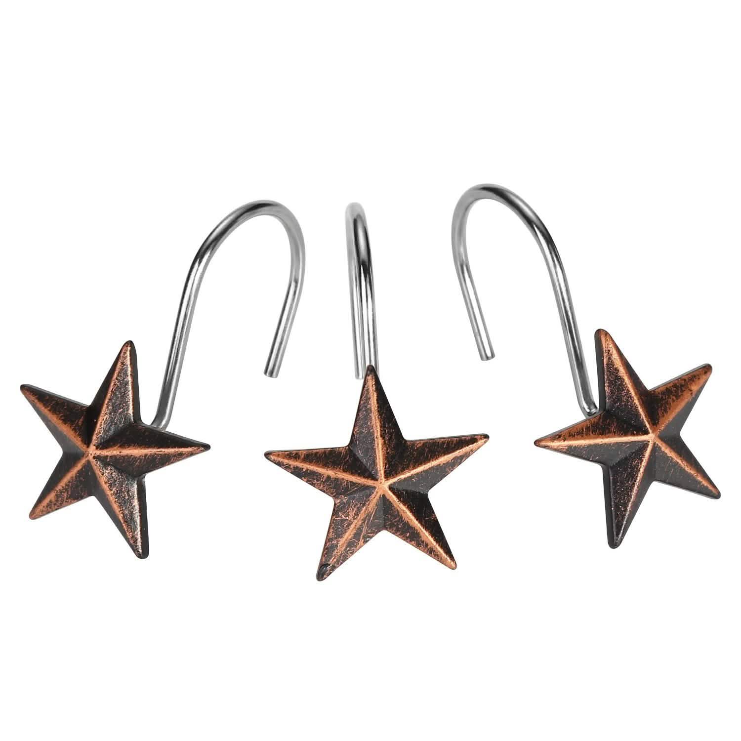 12-Pieces: Anti-Rust Star Decorative Shower Curtain Hooks Bath - DailySale