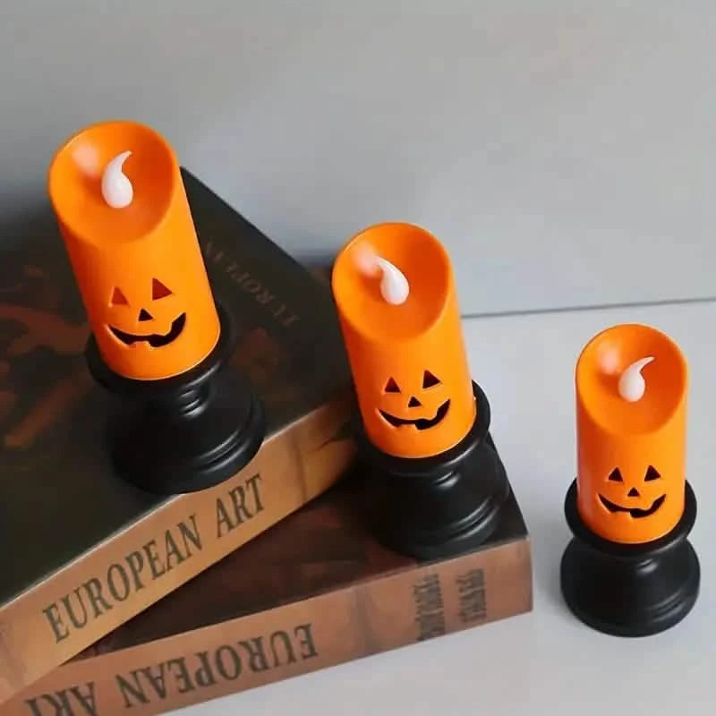 12-Pieces: Halloween LED Pumpkin Chandelier Candles Holiday Decor & Apparel - DailySale