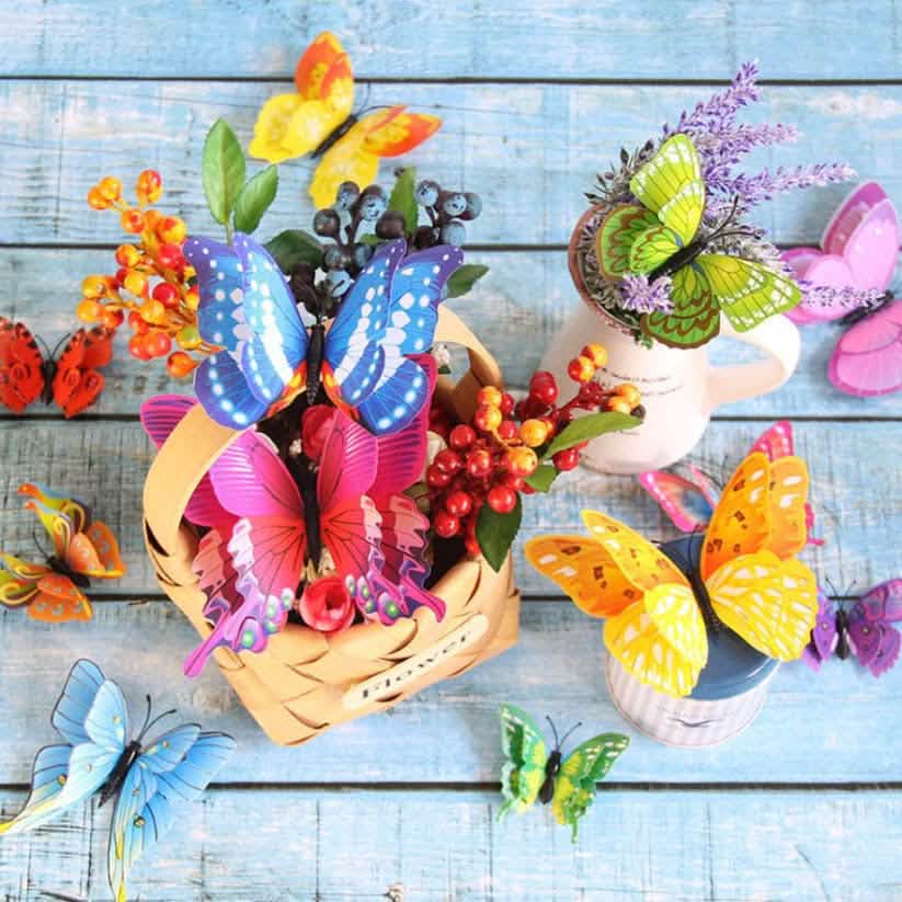 12-Pieces: Mixed Color 3D Butterfly Magnet Fridge Stickers Furniture & Decor - DailySale